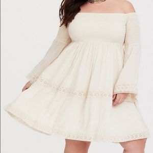 Torrid Plus Smocked Crochet Dress